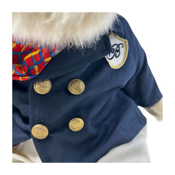 Bellagio Casino Exclusive Teddy Bear Blazer Gold Button Scarf Soft Plush Vintage - Picture 15 of 16